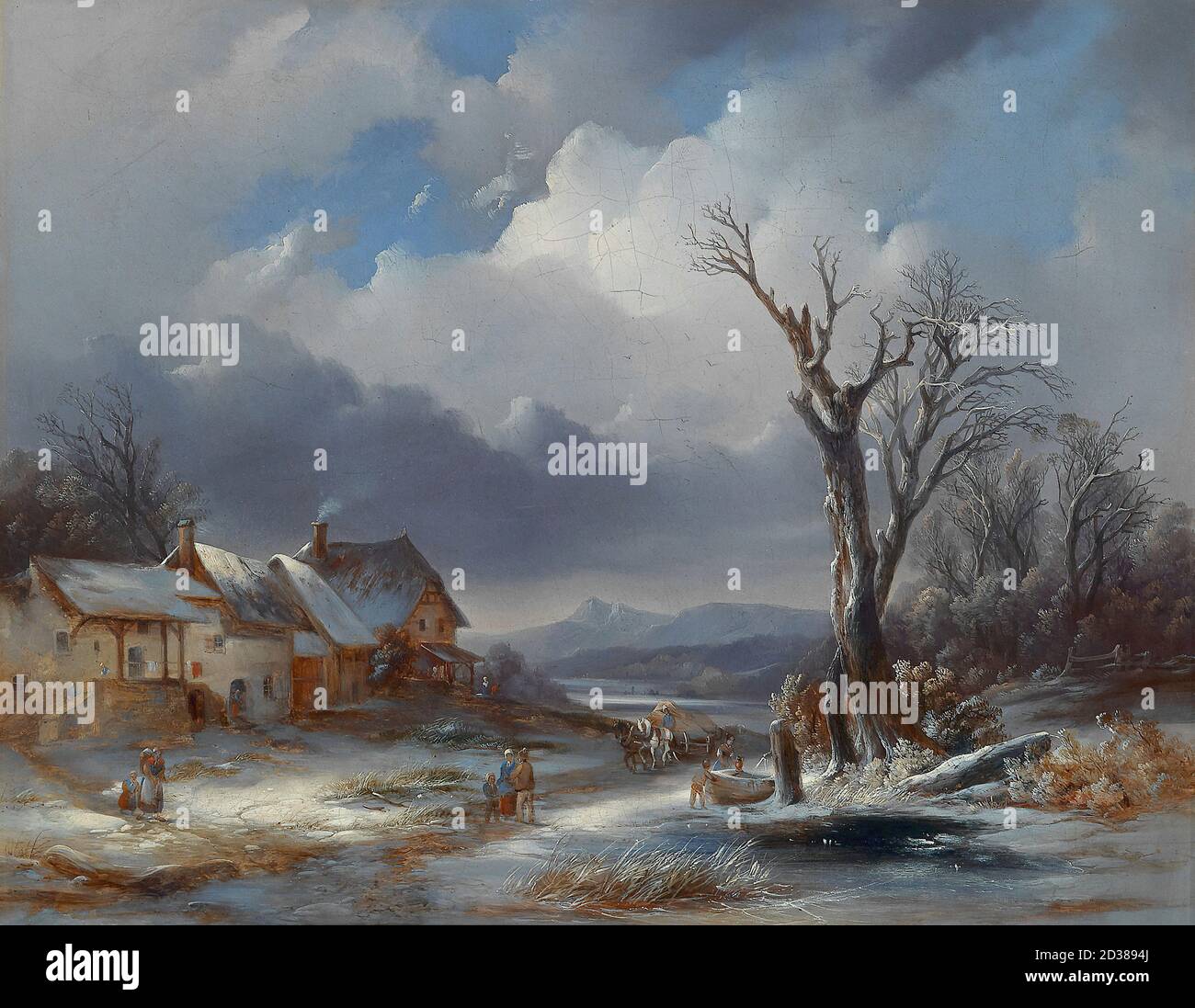 Puttner Josef Carl Berthold - Eine Winterlandschaft - Repubblica Ceca E la Scuola Slovacchia - 19 ° secolo Foto Stock