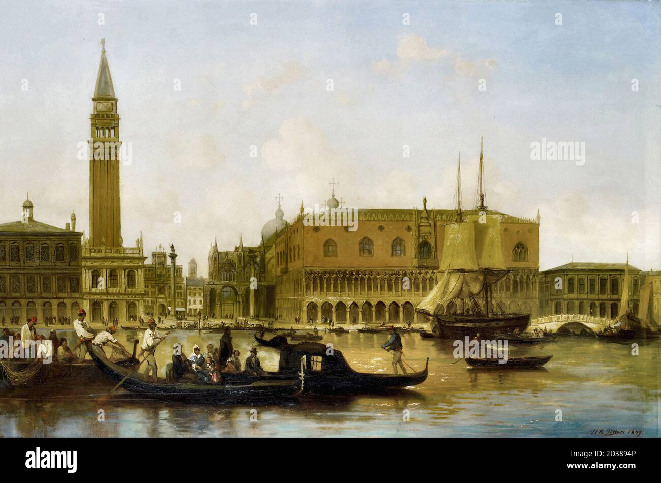 Puttner Josef Carl Berthold - il Canal Grande Venezia - Scuola Repubblica Ceca e Slovacchia - 19 ° secolo Foto Stock