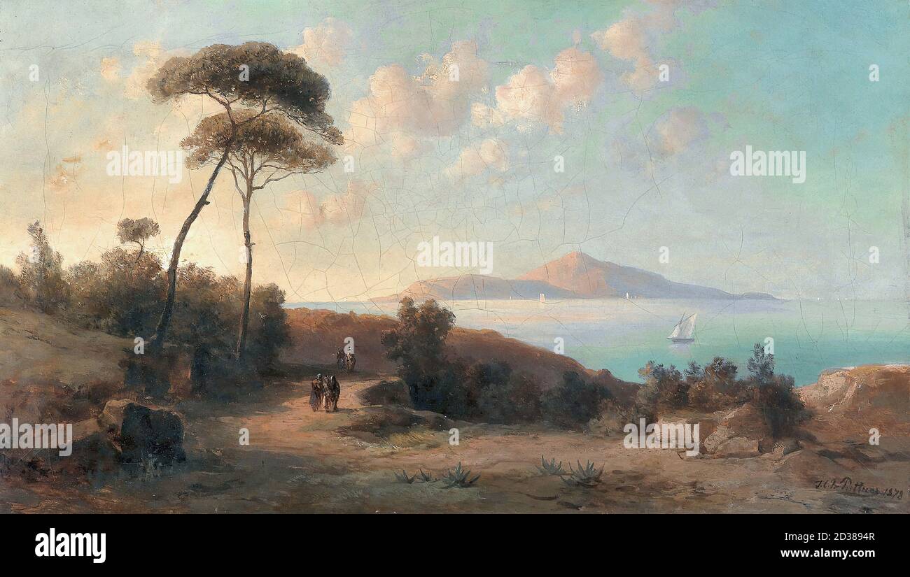 Puttner Josef Carl Berthold - una vista del Sud - Ceco Scuola Repubblica e Slovacchia - 19 ° secolo Foto Stock