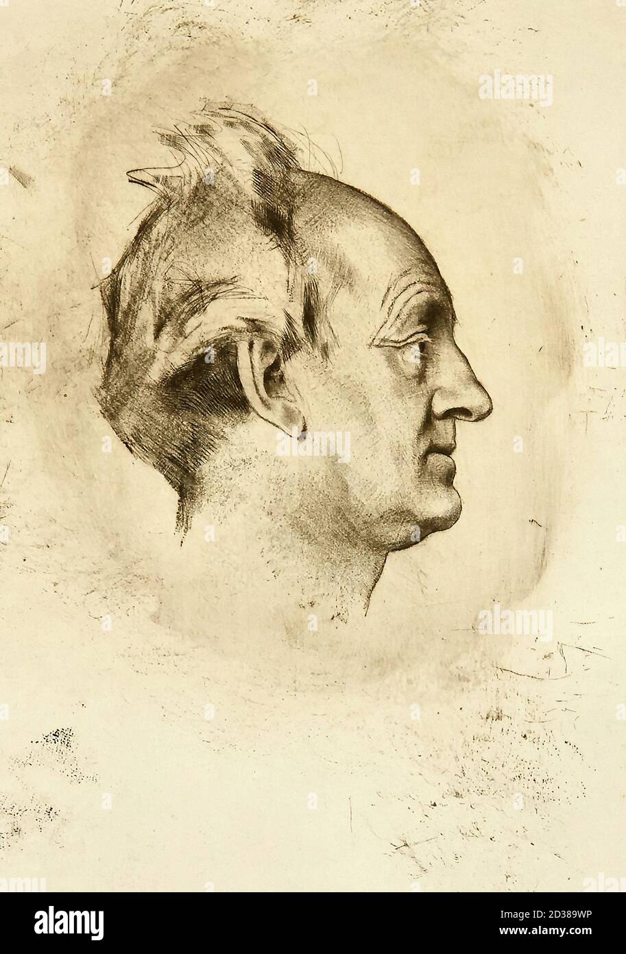 Orlik Emil - Ritratto di Gerhart Hauptmann - Repubblica Ceca E la Scuola Slovacchia - 19 ° secolo Foto Stock