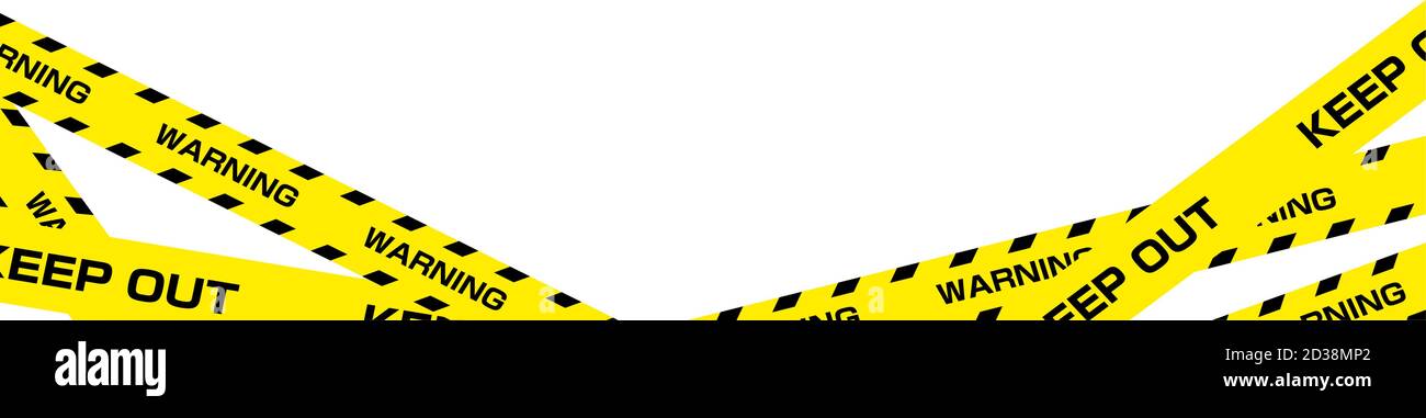 Illustrazione vettoriale dei nastri di avvertenza gialli e neri Illustrazione Vettoriale