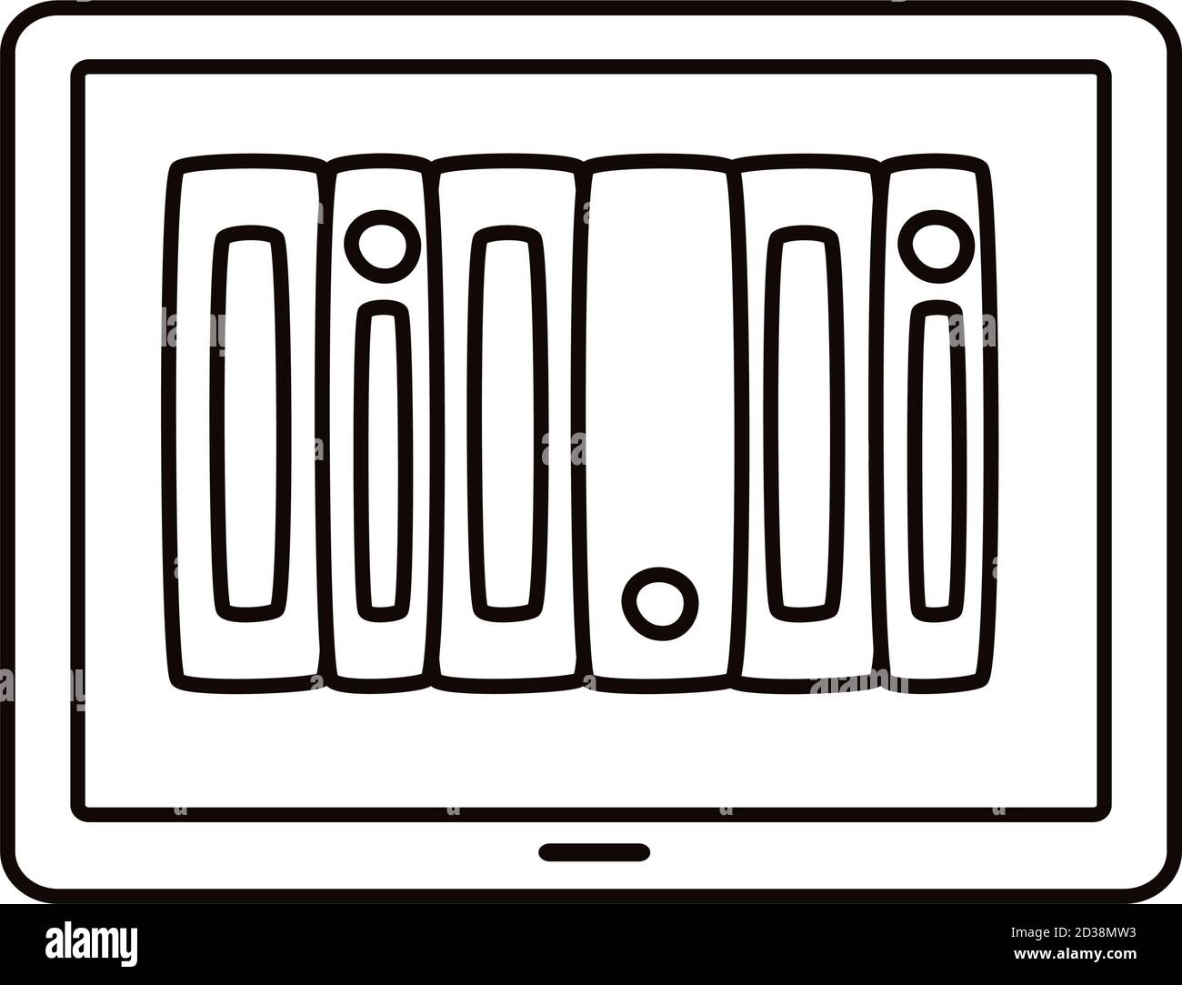tecnologia ebooks nel disegno di illustrazione vettoriale delle icone del dispositivo tablet Illustrazione Vettoriale