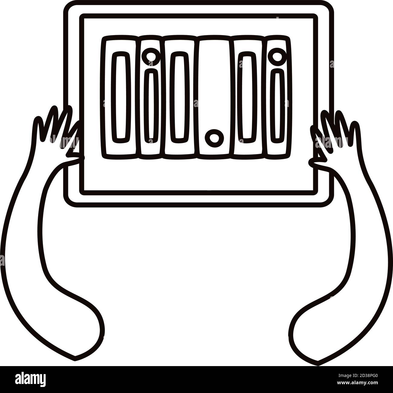 tecnologia ebooks nel disegno di illustrazione vettoriale delle icone del dispositivo tablet Illustrazione Vettoriale