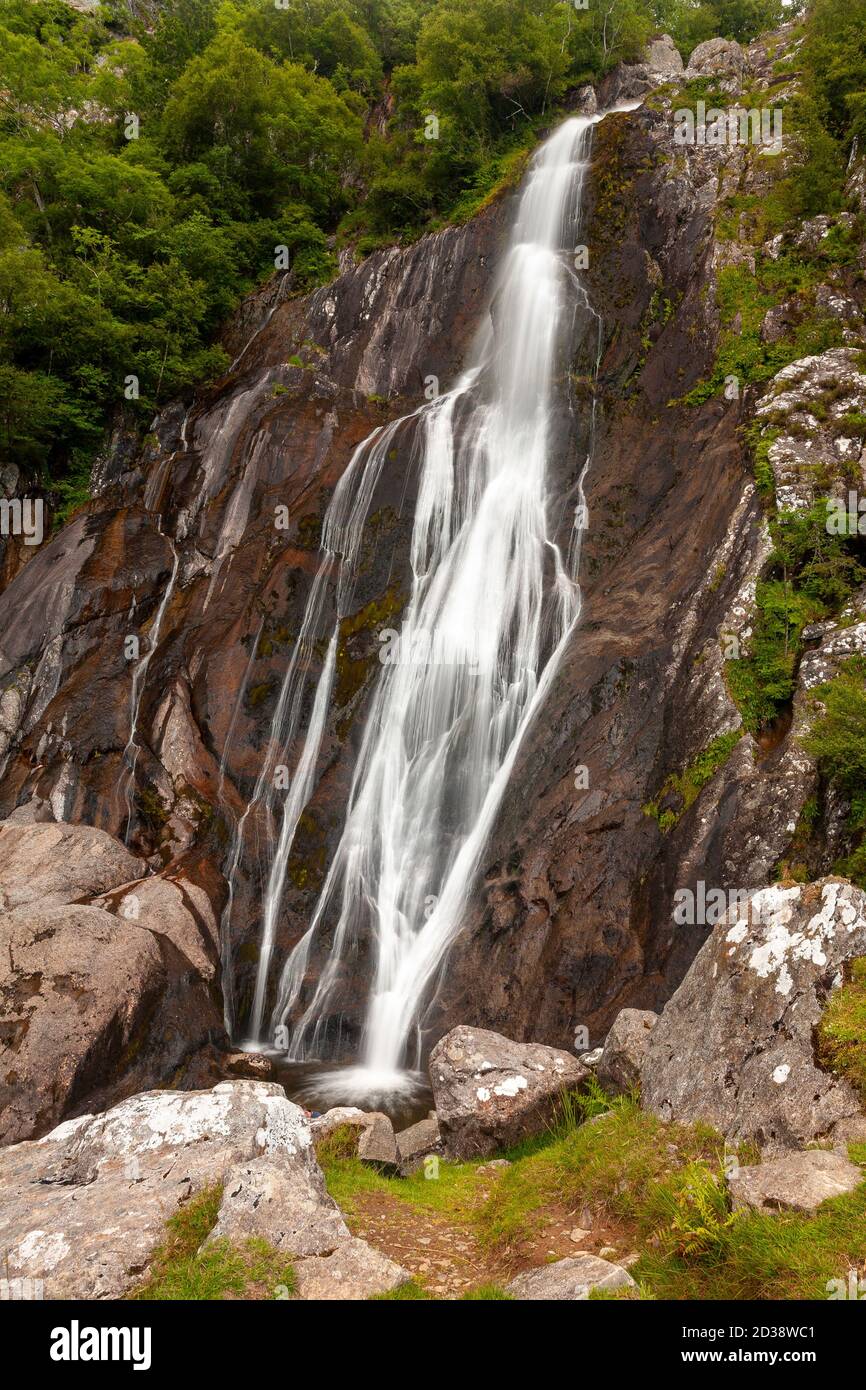 Cascate Aber Falls, Snowdonia, Galles del Nord Foto Stock