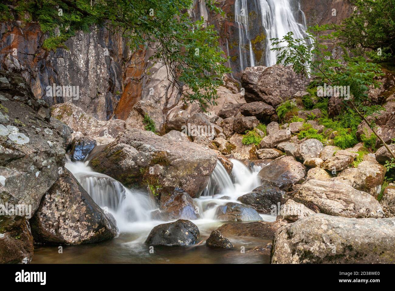 Cascate Aber Falls, Snowdonia, Galles del Nord Foto Stock