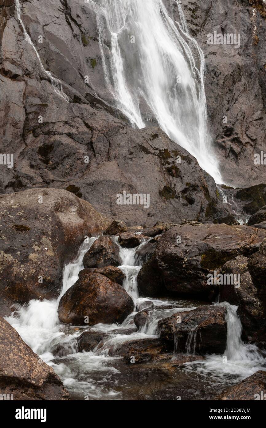 Cascate Aber Falls, Snowdonia, Galles del Nord Foto Stock