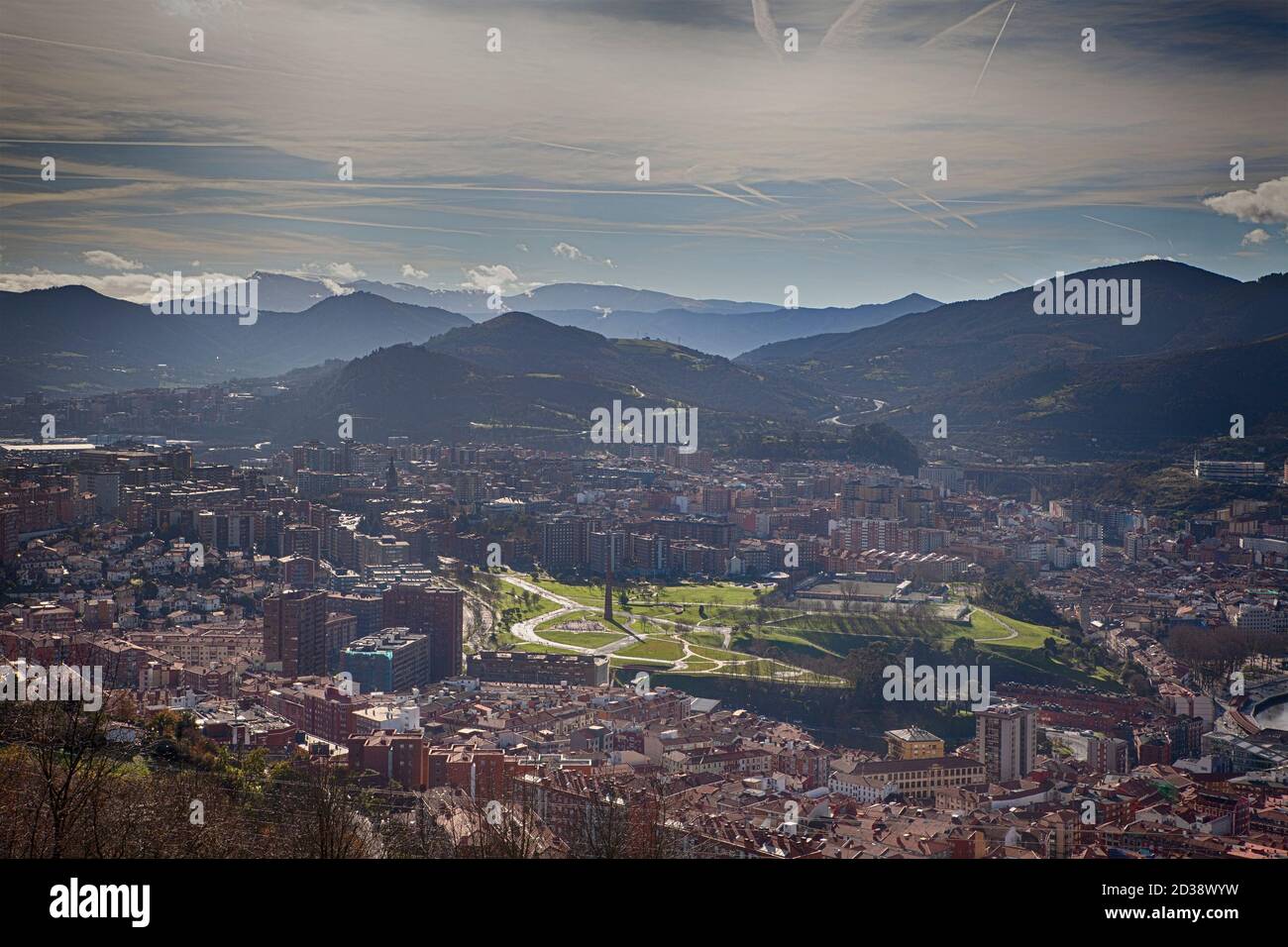 Vista panoramica sulla città di Bilbao, Spagna Foto Stock