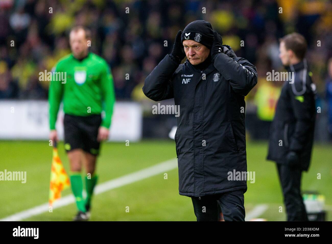 Brondby, Danimarca. 01 marzo 2020. Il capo allenatore Niels Frederiksen di Broendby SE visto durante la partita 3F Superliga tra Broendby IF e Lyngby Boldklub al Brondby Stadium. (Photo credit: Gonzales Photo - Thomas Rasmussen). Foto Stock