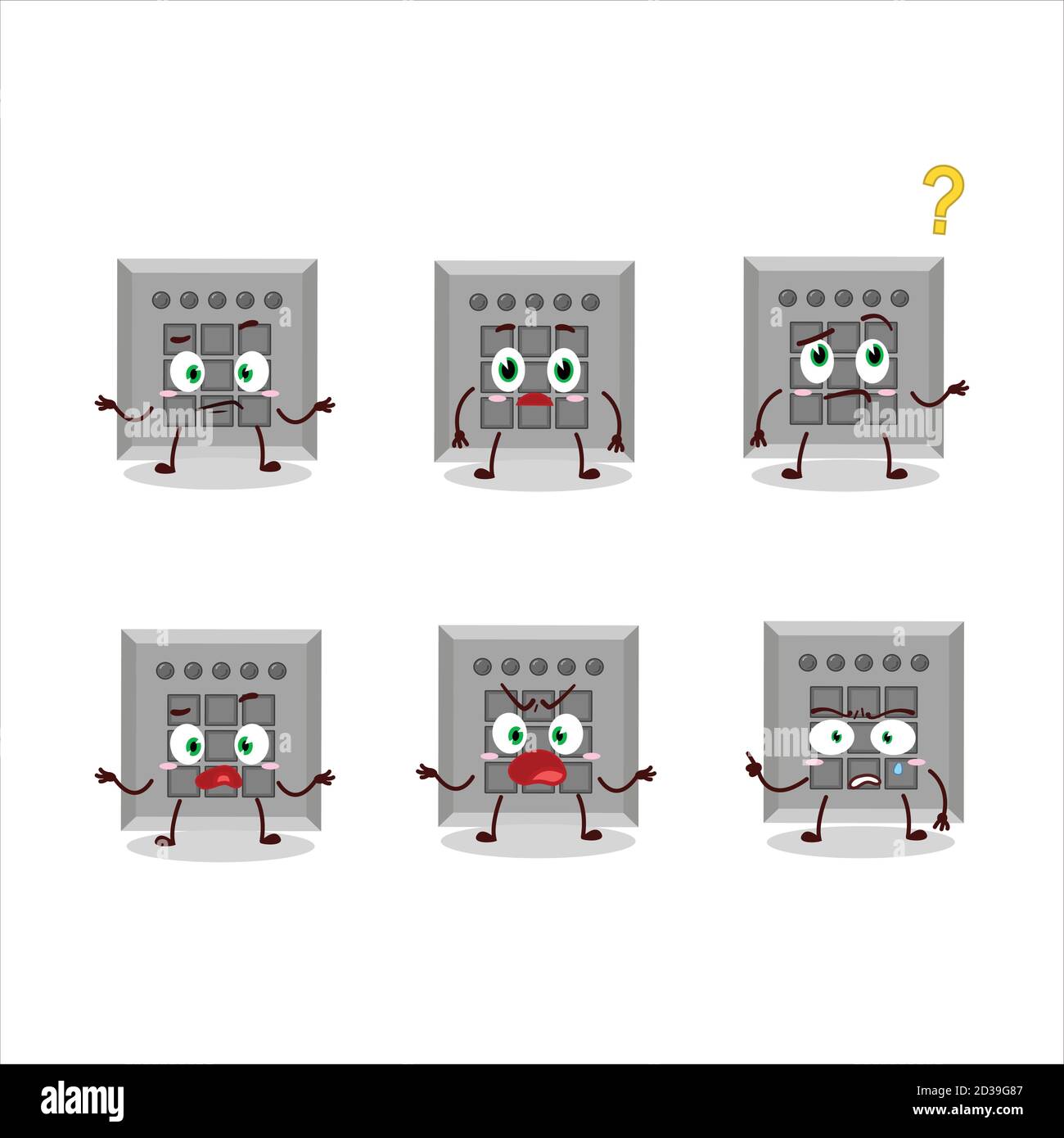 Personaggio cartoon di tra noi pulsante compito con che espressione Illustrazione Vettoriale