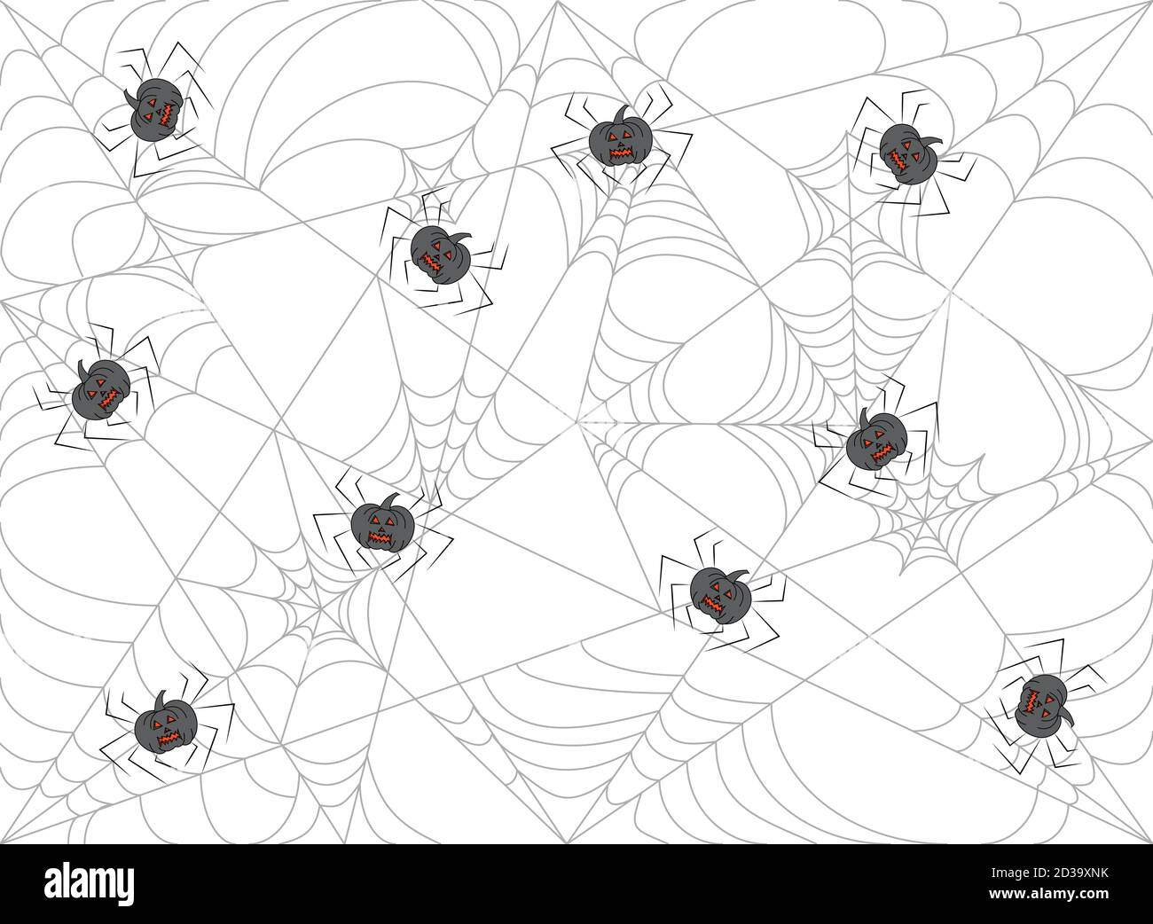 Sfondo halloween trasparente con ragnatela e zucche Illustrazione Vettoriale