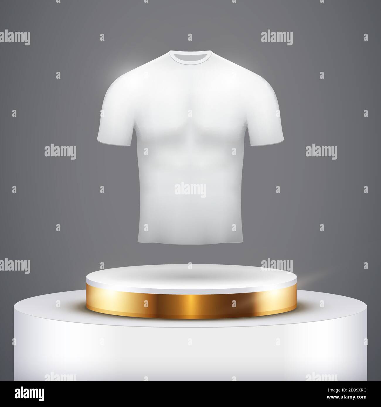 White Presentation podio con t-shirt Illustrazione Vettoriale