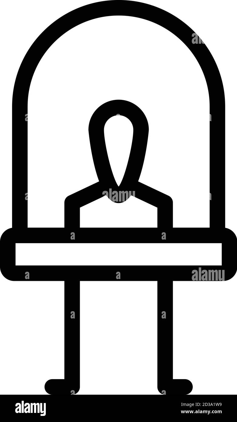 Icona diodo luminoso, stile contorno Illustrazione Vettoriale