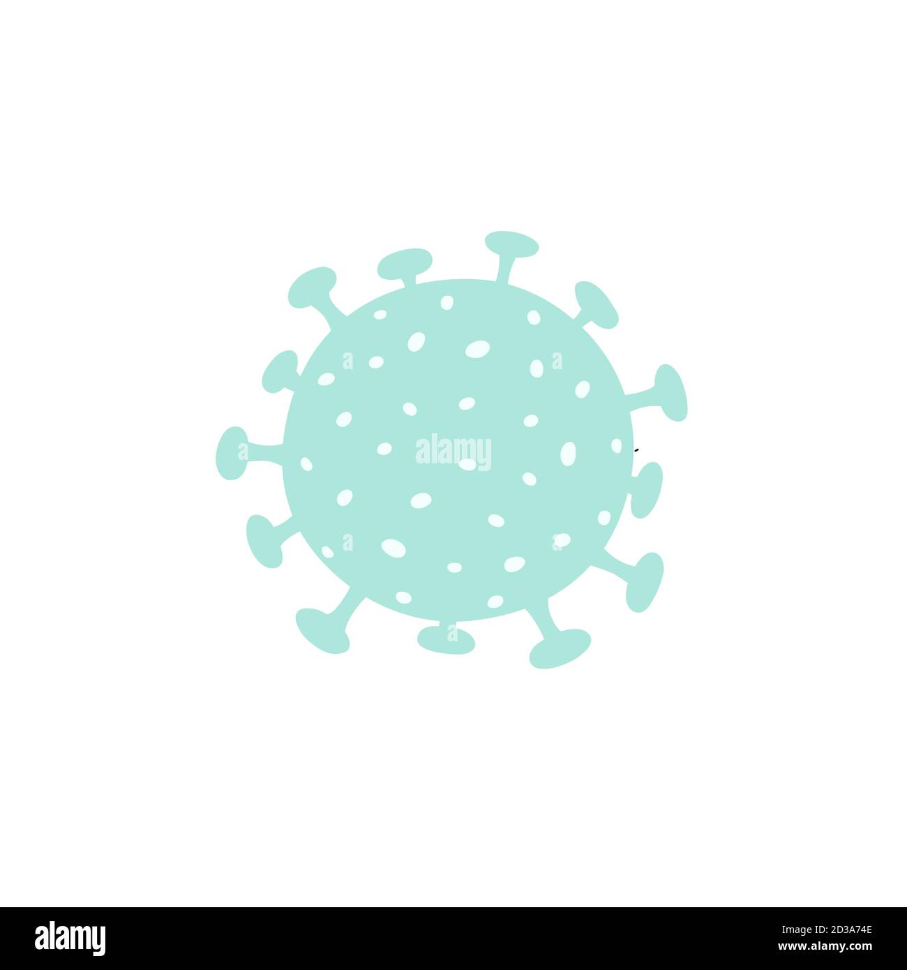 Elemento isolato Coronavirus Covid-2019. Covid virus clipart Illustrazione Vettoriale