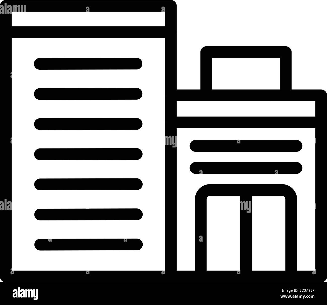 Icona di edificio medico, stile del contorno Illustrazione Vettoriale