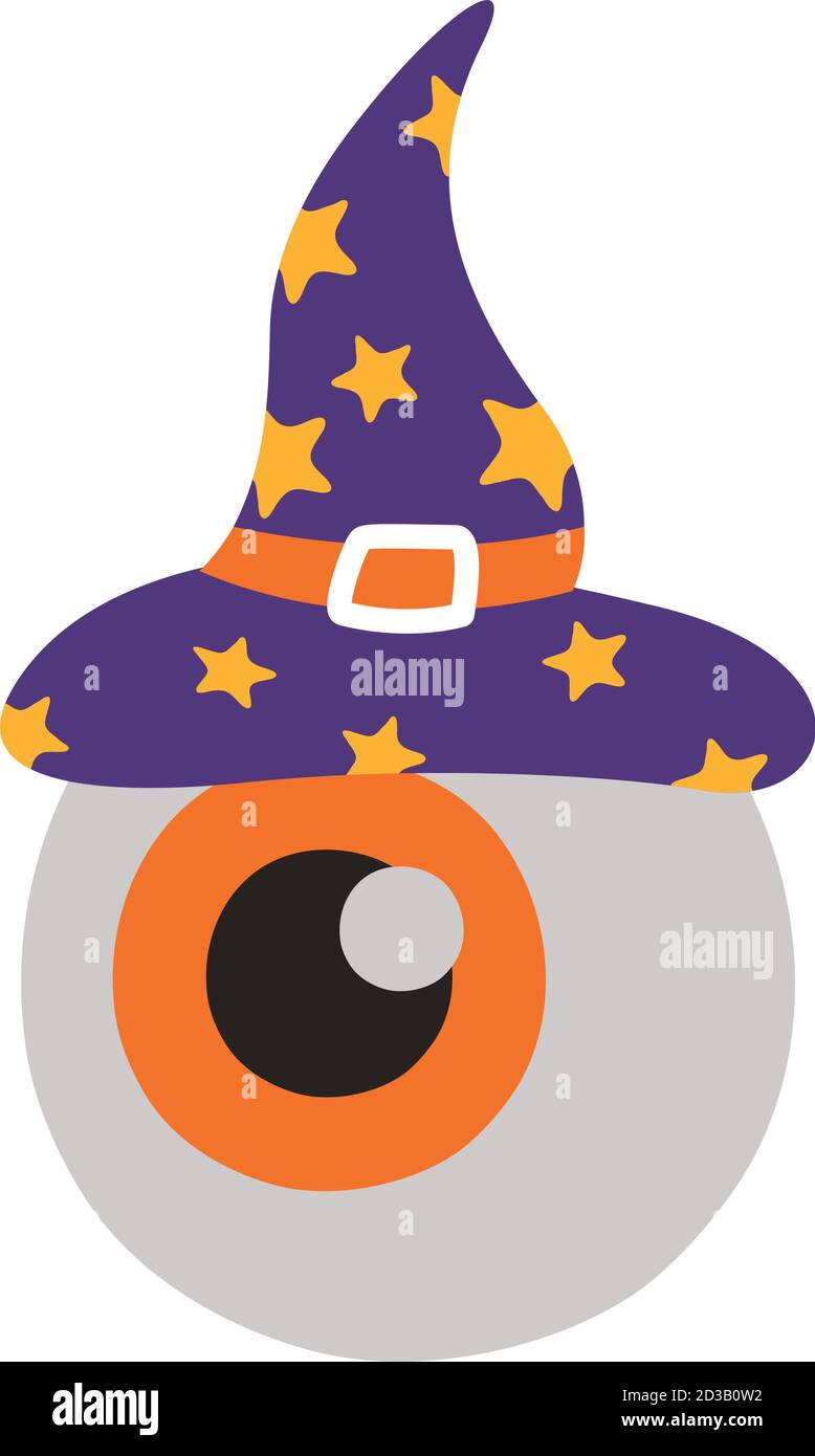 occhio di halloween con cappello di strega piatto icona di stile vettoriale  design Immagine e Vettoriale - Alamy