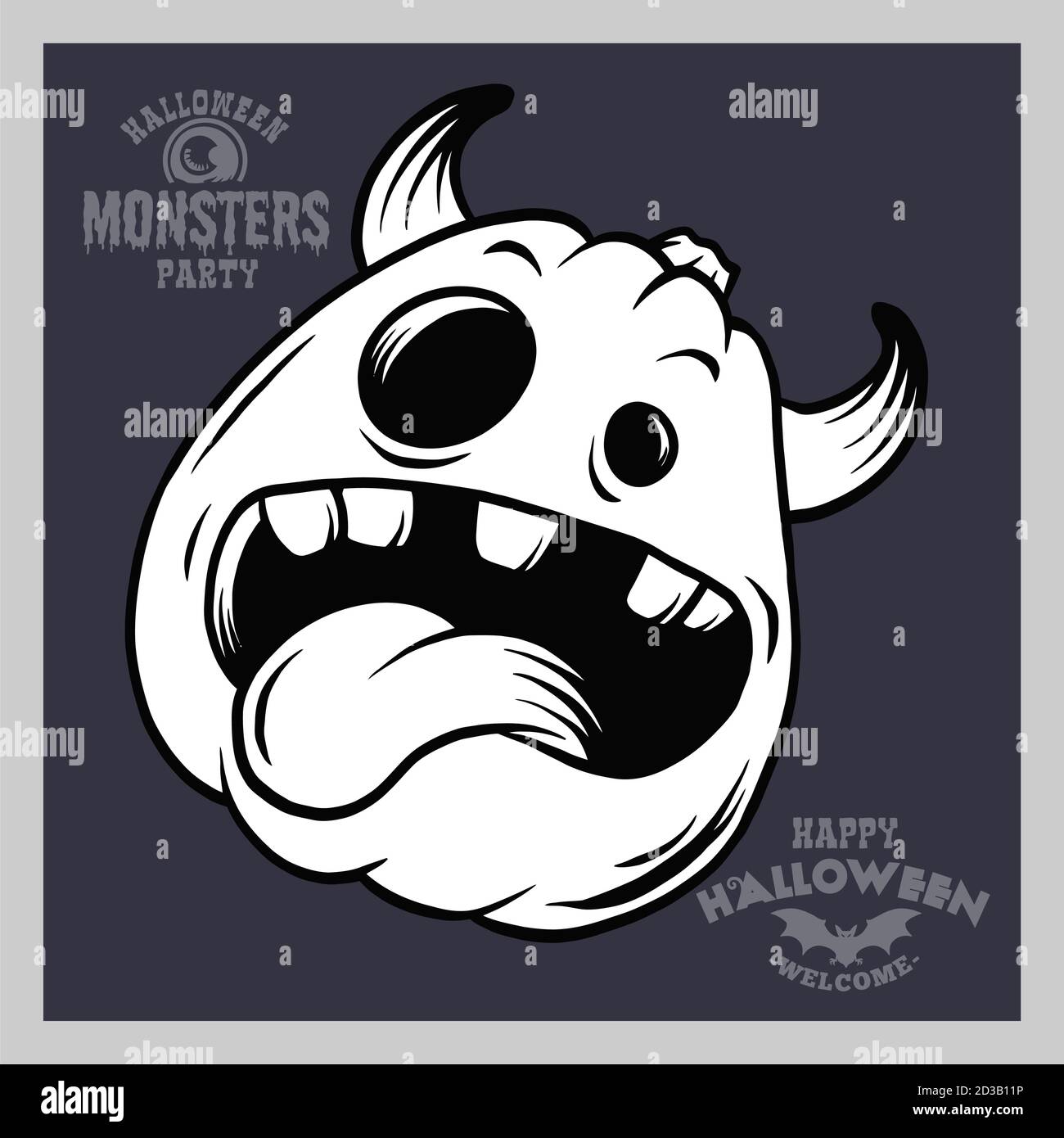 Halloween - zucca, faccia divertente - illustrazione di stock vettoriale Illustrazione Vettoriale