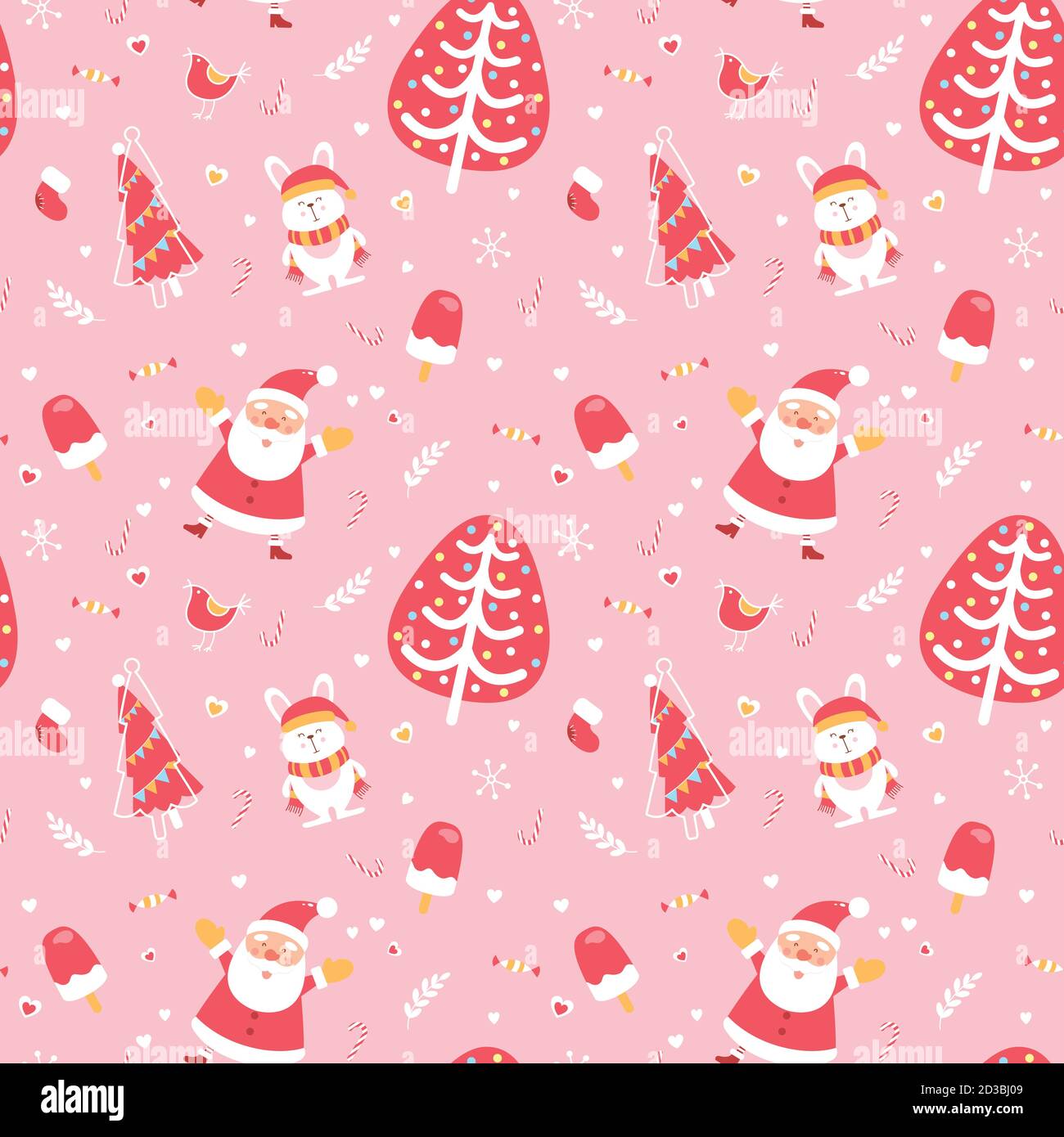Carino buon Natale e felice anno nuovo modello senza giunture. Elementi di design illustrativi eccellenti Illustrazione Vettoriale