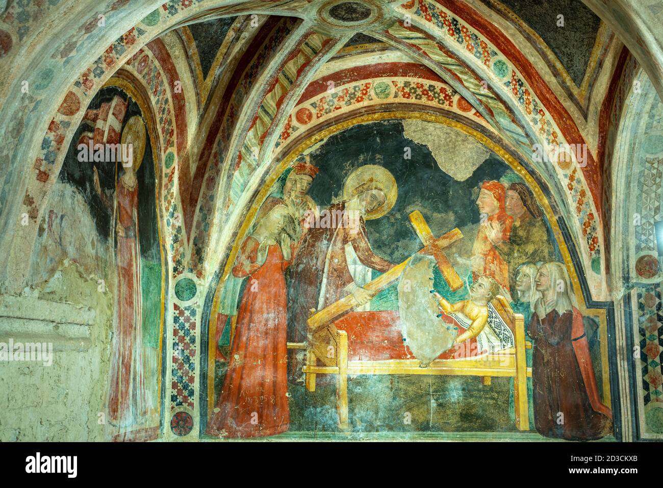 Campli, Provincia di Teramo, Abruzzo, Italia. Cripta medievale del XII secolo nella Cattedrale di Santa Maria in Platea Foto Stock