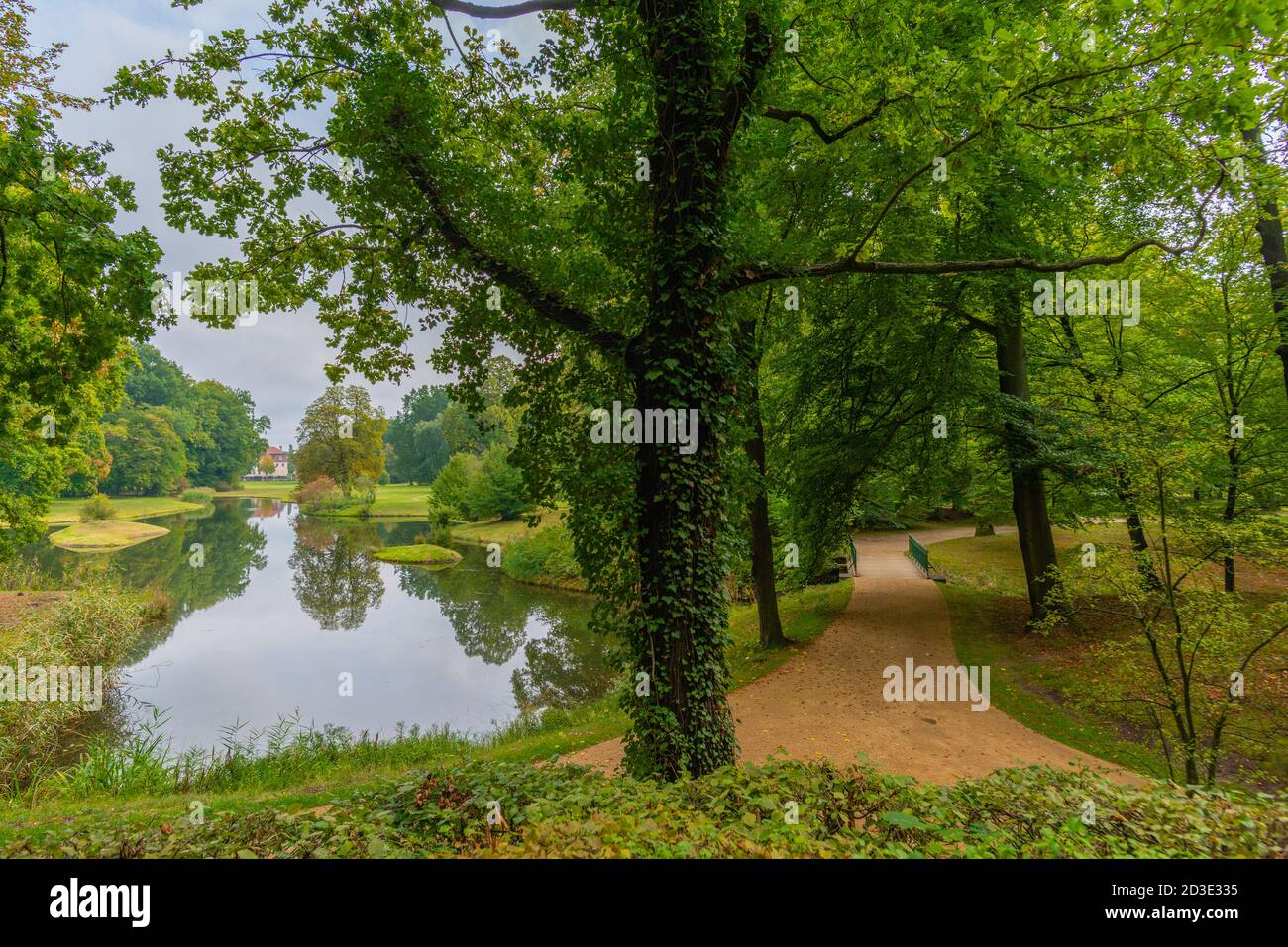 Fürst Pückler Park, parco paesaggistico a Branitz, Cottbus, Brandeburgo, Germania orientale, Europa Foto Stock