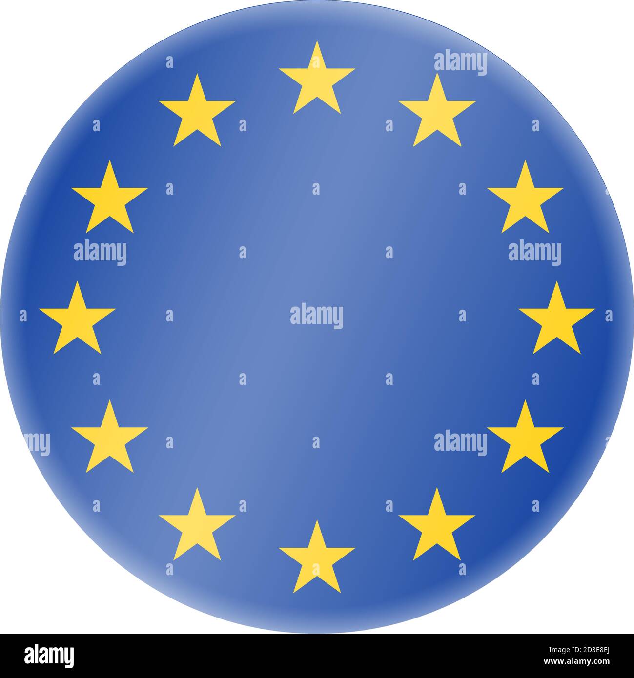simbolo rotondo blu e dorato dell'unione europea o vettore di badge illustrazione Illustrazione Vettoriale