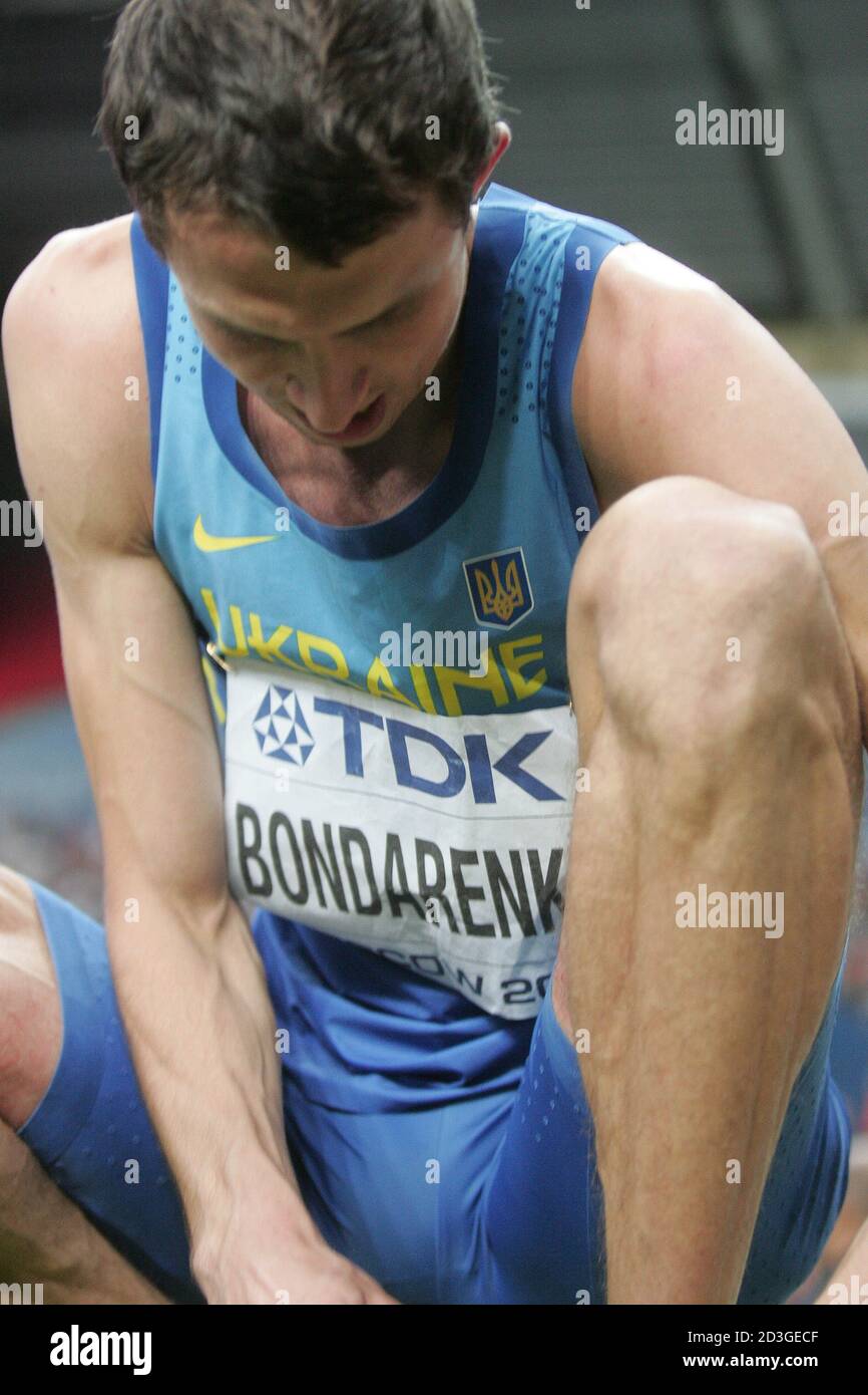 Bohdan Bondarenko dell'Ucraina finale Alto salto uomini durante il Championnat du Monde Athlétisme 2013, il 12 2013 agosto a Moscou - Foto Laurent Lairys / DPPI Foto Stock