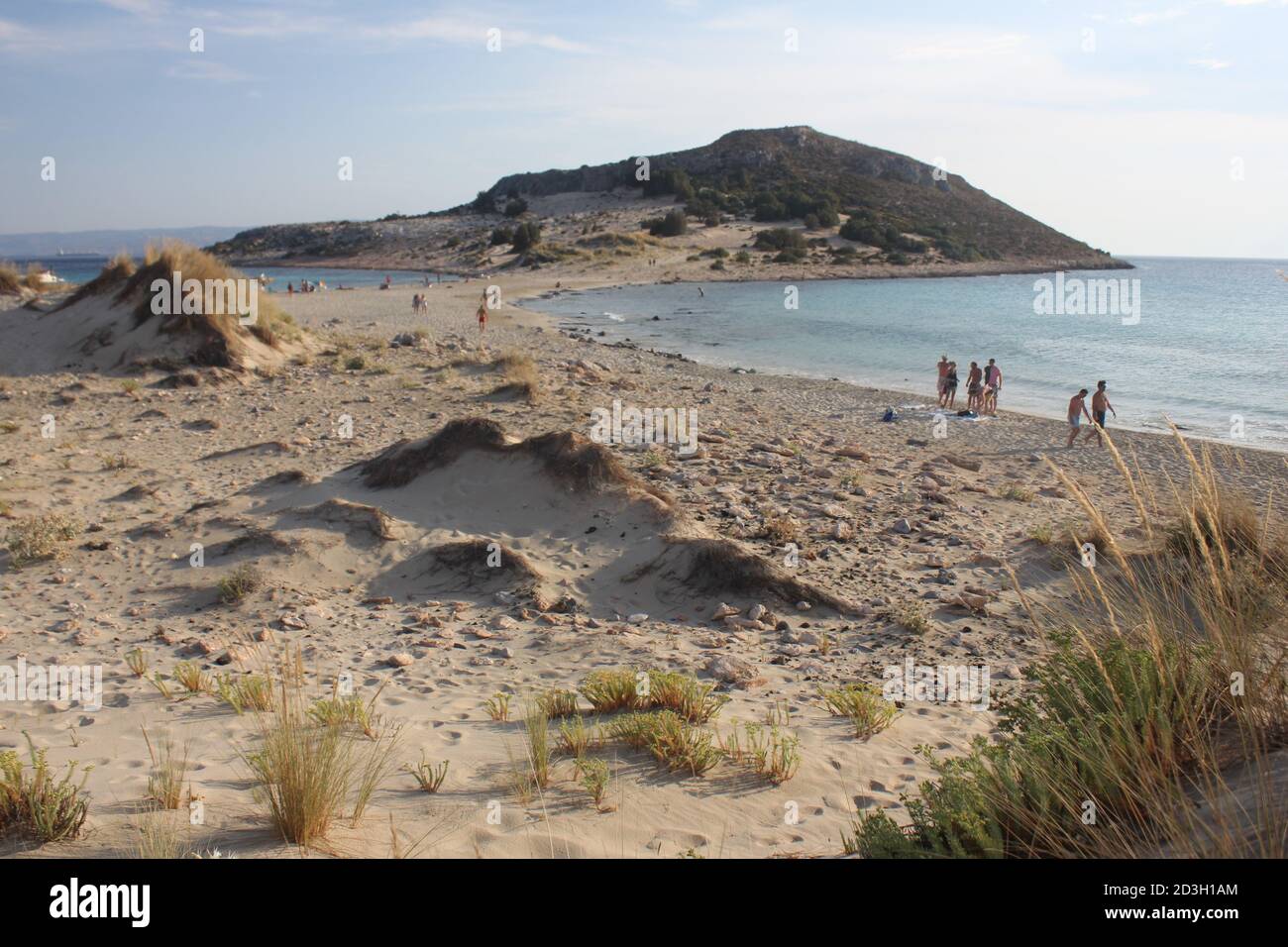 La famosa spiaggia di Simos sull'isola di Elafonisos, Grecia Foto Stock