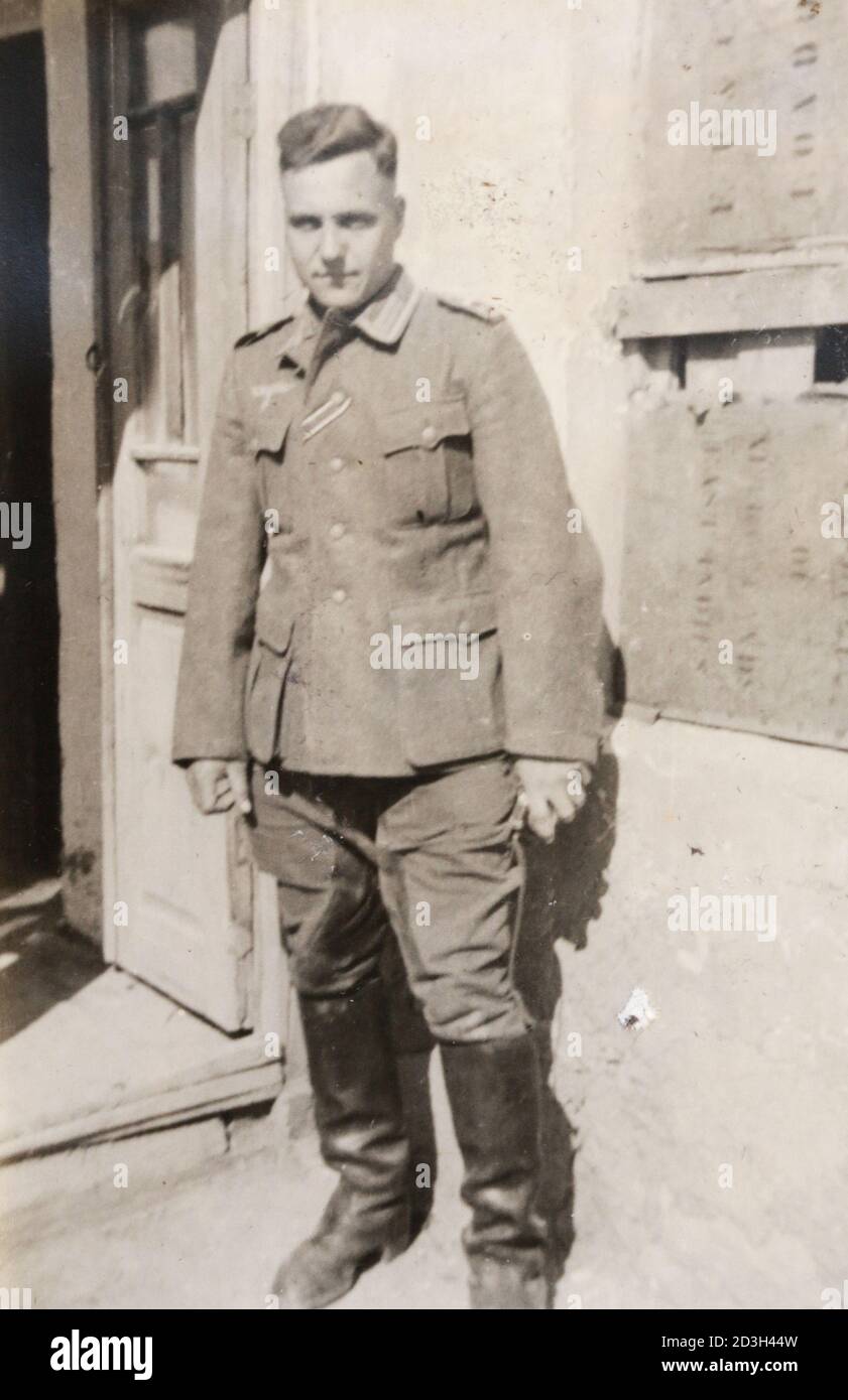 Soldato tedesco durante la seconda guerra mondiale Foto Stock