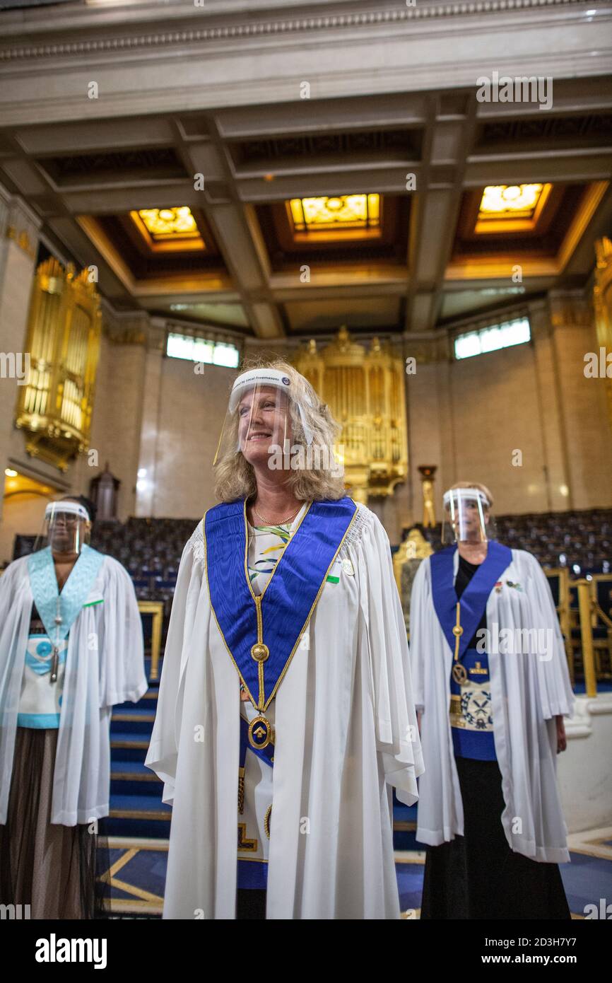 Freemasons' Hall a Londra, sede centrale della United Grand Lodge of England e luogo d'incontro per i Masonic Lodges, Queen Street, Covent Garden. Foto Stock