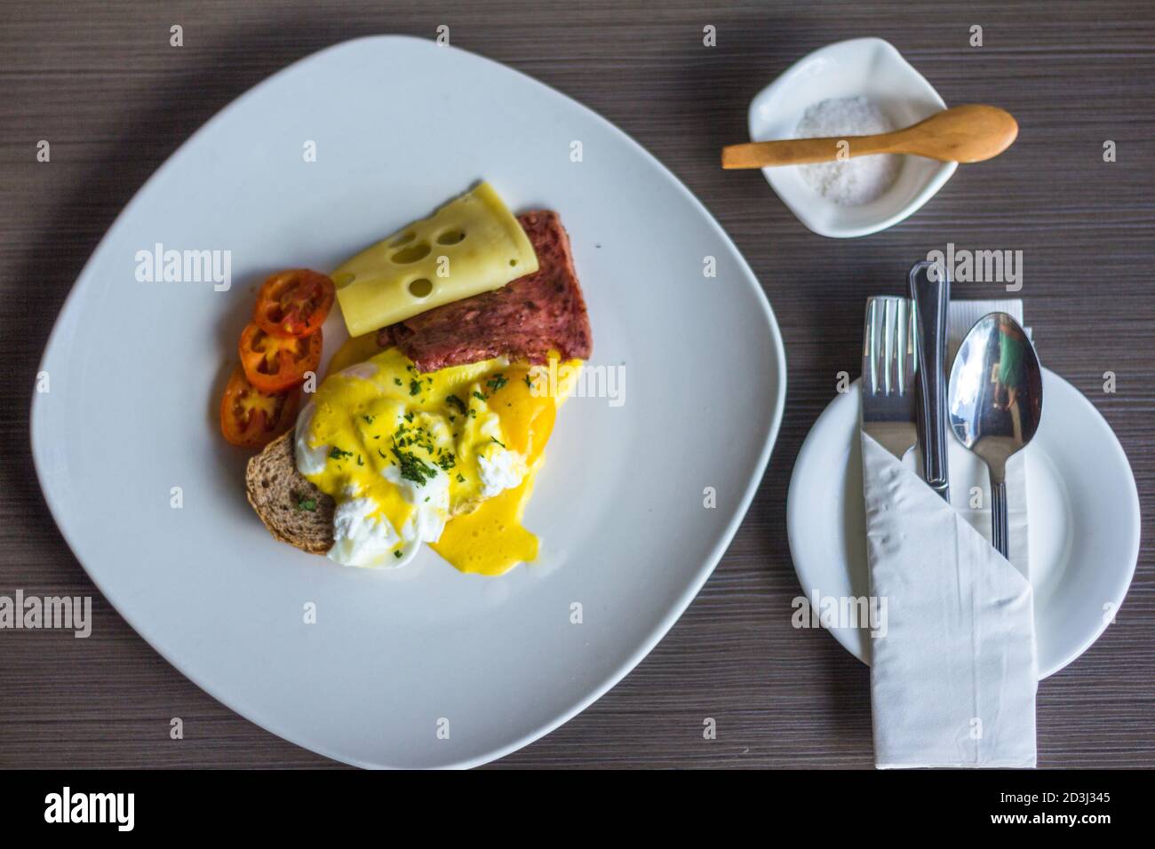 Cibo per la colazione in un ristorante locale a Cebu City Foto Stock