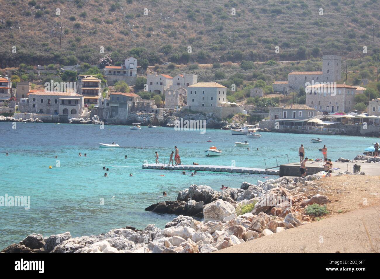 Limeni . Bellissimo insediamento a Lakonian mani. Peloponneso , Grecia Foto Stock