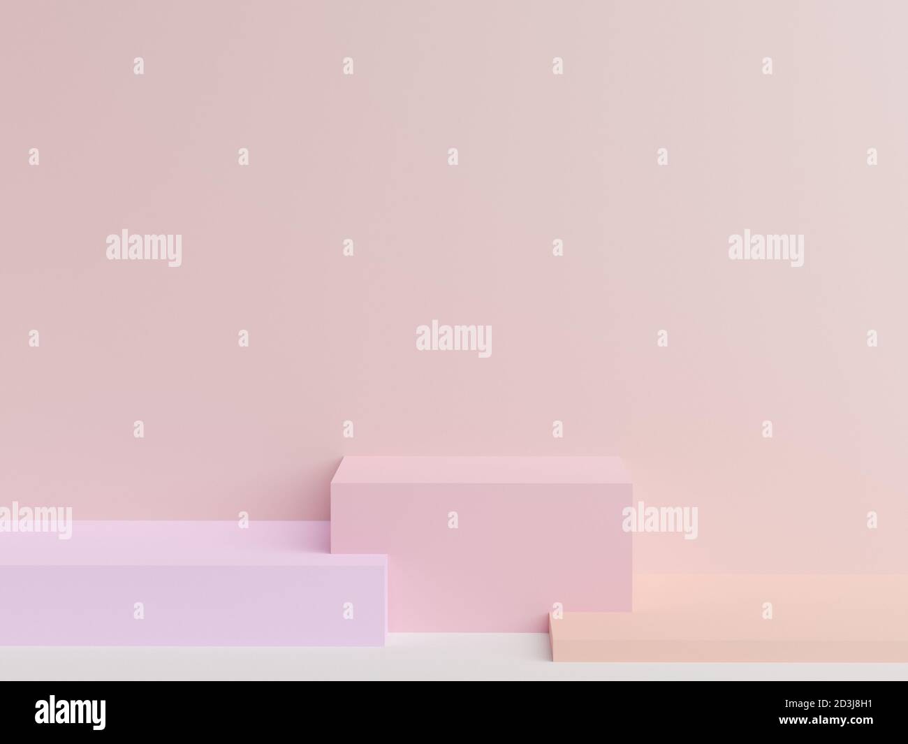 Sfondo luminoso astratto con figure geometriche concettuali e spazio vuoto. rendering 3d Foto Stock