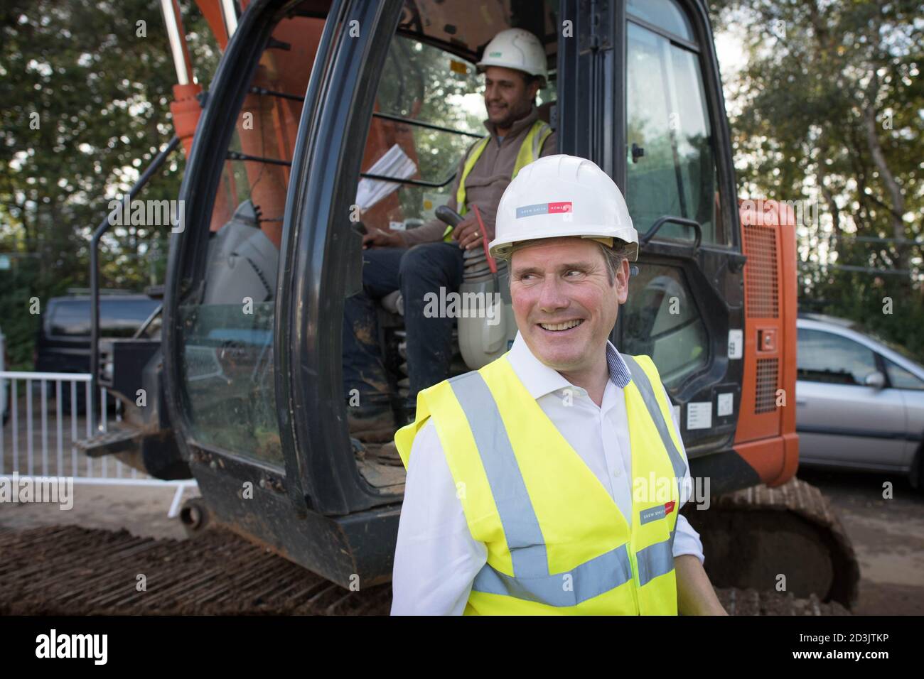 Il leader del lavoro Keir Starmer durante una visita a Oaklands Housing Development, Southampton. Foto Stock