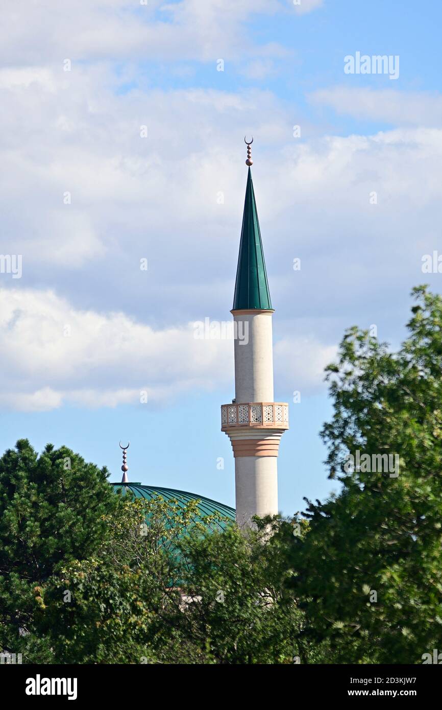 Vienna, Austria. Moschea su Hubertusdamm a Vienna Foto Stock