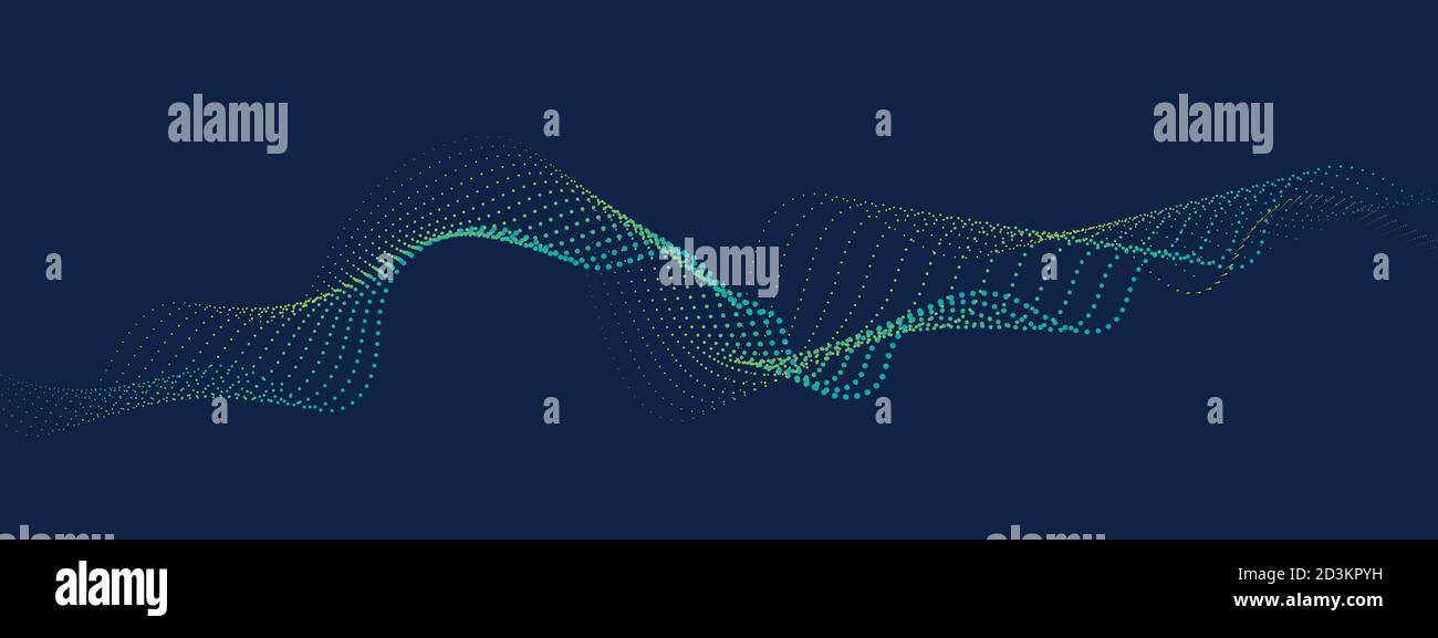 Onda digitale astratta di particelle. Illustrazione vettoriale Illustrazione Vettoriale