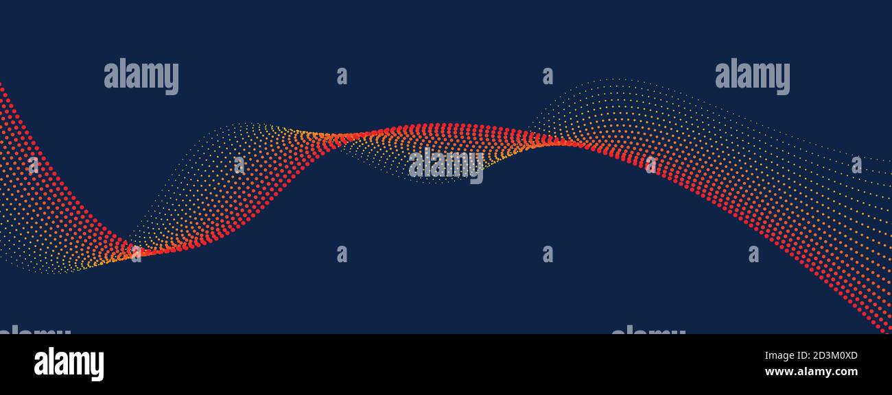 Onda digitale astratta di particelle. Illustrazione vettoriale Illustrazione Vettoriale