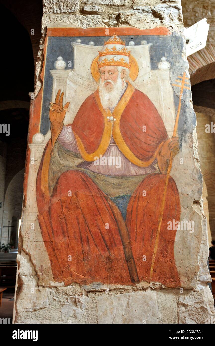 Italia, Basilicata, venosa, Abbazia della Trinità, affresco Foto Stock