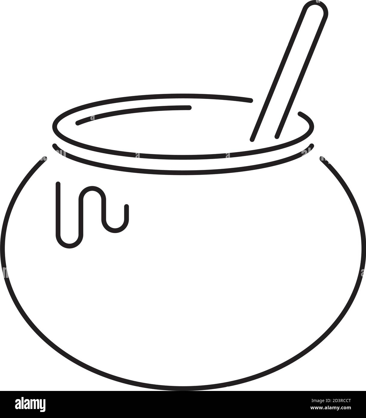 witch cauldron pentola linea stile icona disegno vettoriale illustrazione Illustrazione Vettoriale