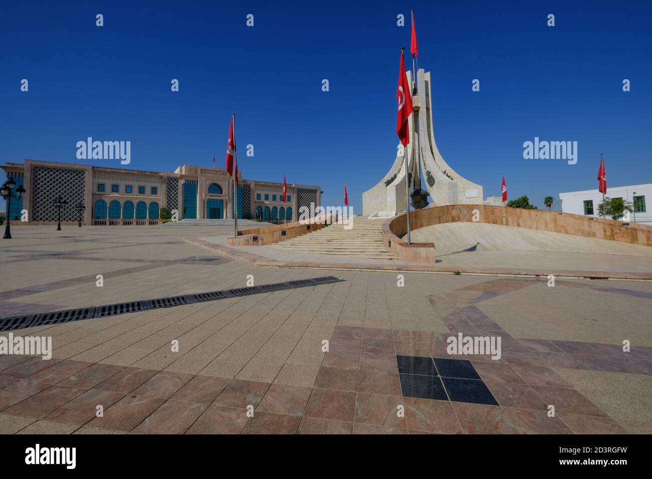 Vista su Piazza Kasbah a Tunisi, la capitale della Tunisia Foto Stock