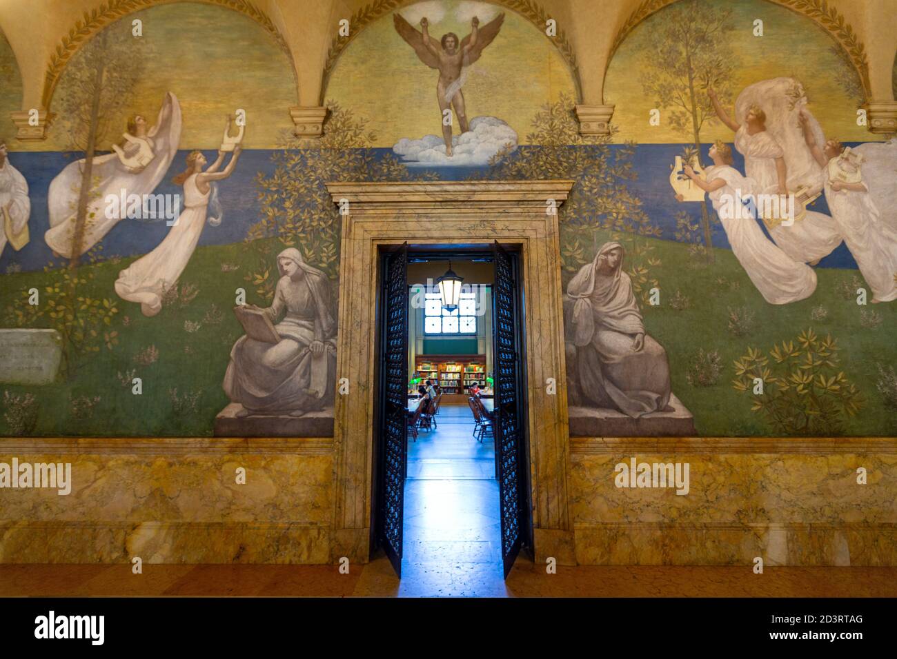 Bates Hall , McKim Building, Copley Square, , Boston Public Library, Boston, Massachusetts, Stati Uniti Foto Stock
