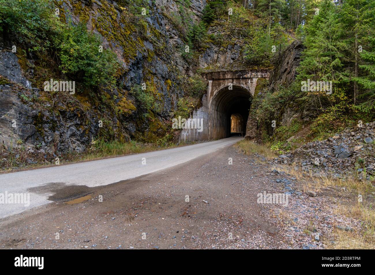 Old Railroad Tunnel sul Moon Pass. Wallace, Idaho. Foto Stock