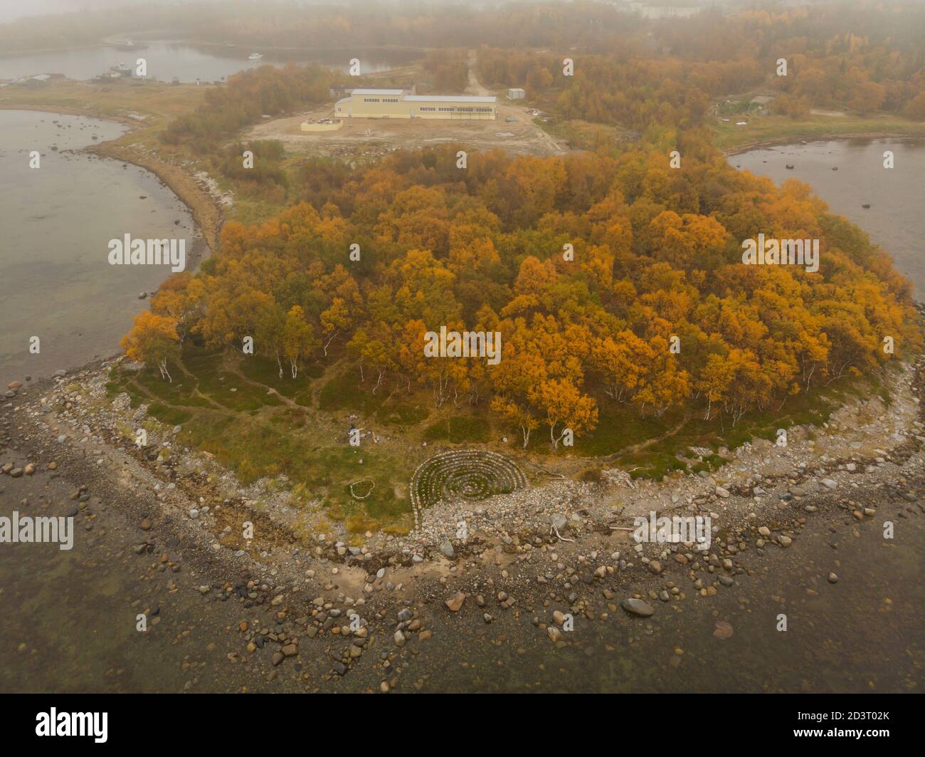 Impianti di trattamento delle acque a Solovki. Capo nel Mar Bianco Foto Stock