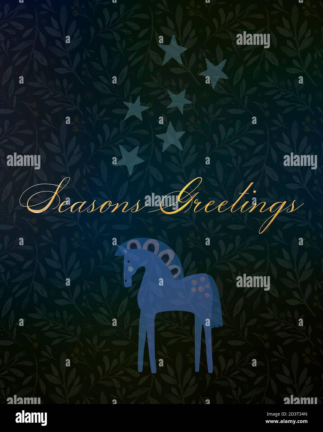 DISEGNO DELLA SCHEDA DI NATALE: Auguri di stagione Foto Stock