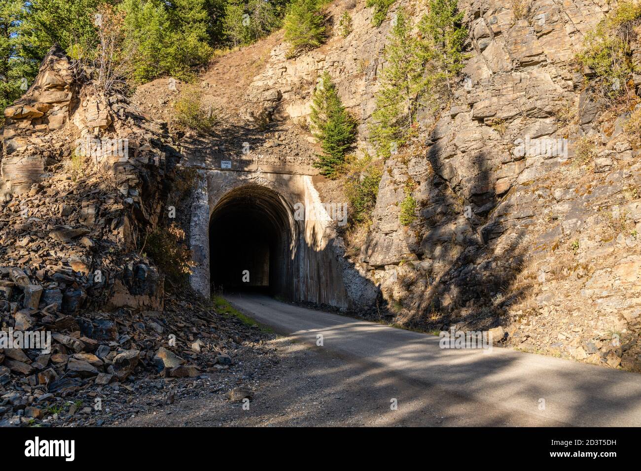 Old Railroad Tunnel sul Moon Pass. Wallace, Idaho. Foto Stock
