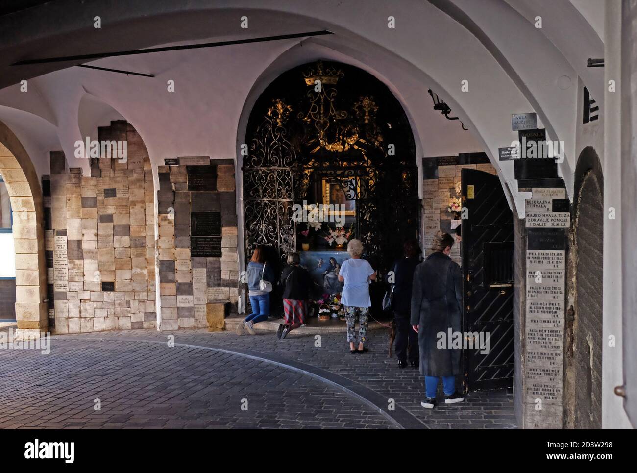 Porta di pietra, cappella della Madre di Dio dalla porta di pietra, Zagabria, Croazia, Europa Foto Stock