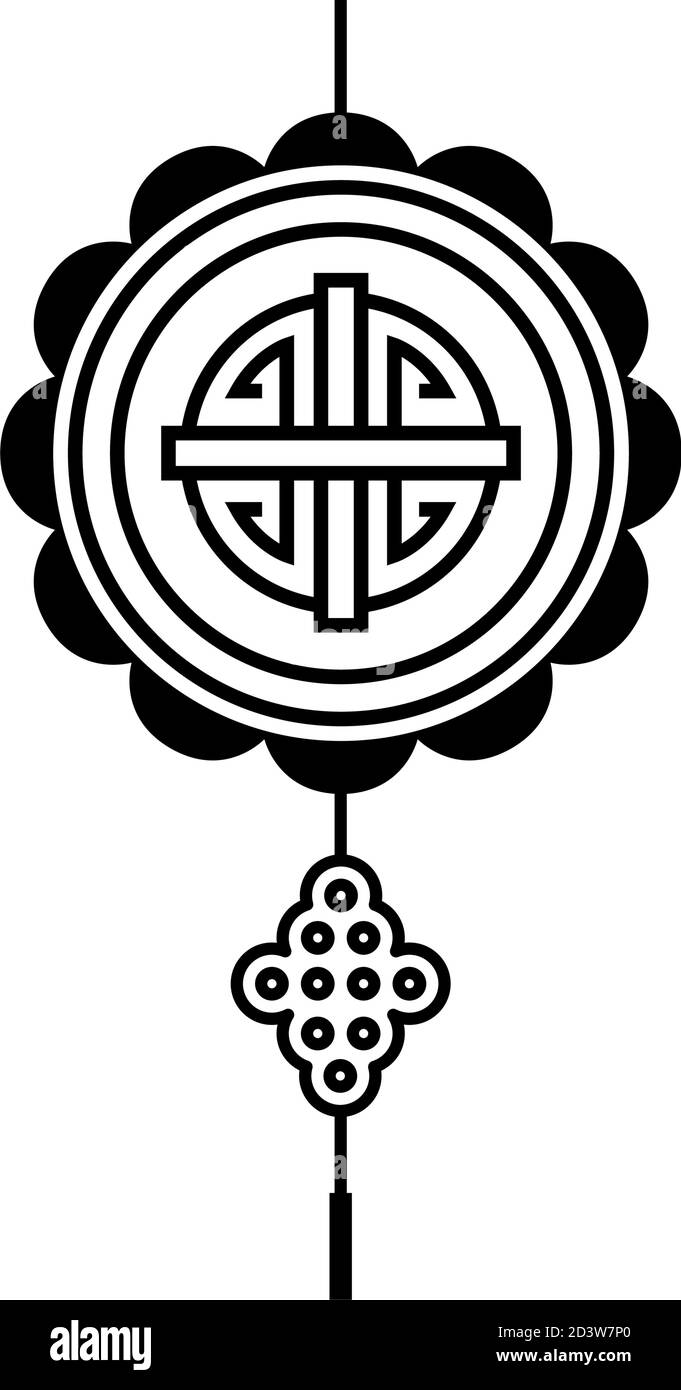Cinese fortuna hanger lind design, Cina cultura asia e orientale tema illustrazione vettoriale Illustrazione Vettoriale