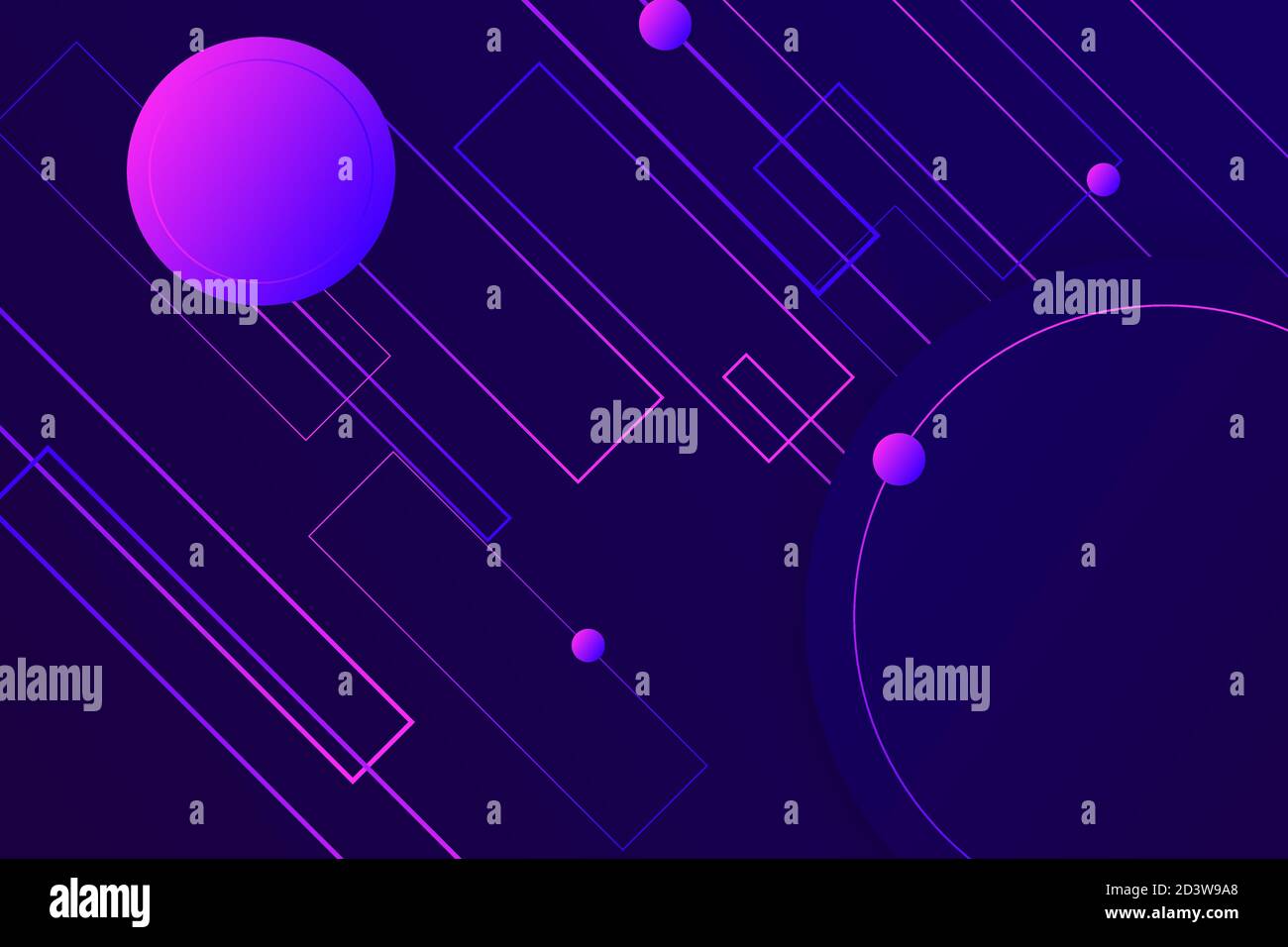 Pagina di destinazione Hipster 3d viola scuro colori neon Illustrazione Vettoriale