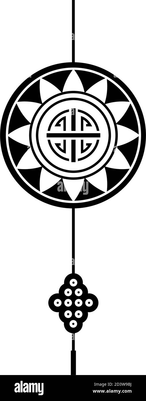 Cinese fortuna hanger lind design, Cina cultura asia e orientale tema illustrazione vettoriale Illustrazione Vettoriale
