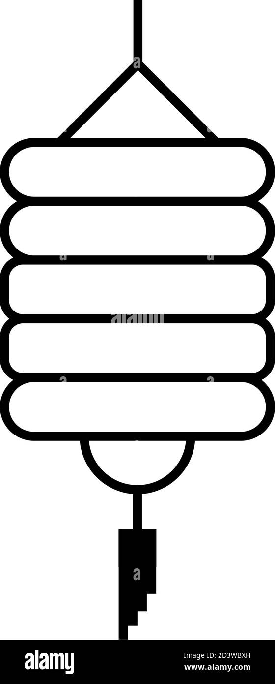 Design della linea di sospensione della lampada cinese, cultura cinese asia e tema orientale illustrazione vettoriale Illustrazione Vettoriale