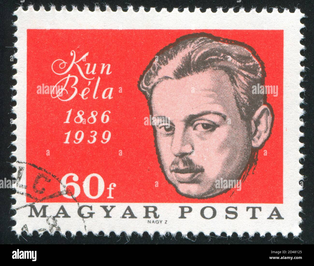 UNGHERIA - CIRCA 1966: Francobollo stampato dall'Ungheria, mostra Bela Kun, circa 1966 Foto Stock
