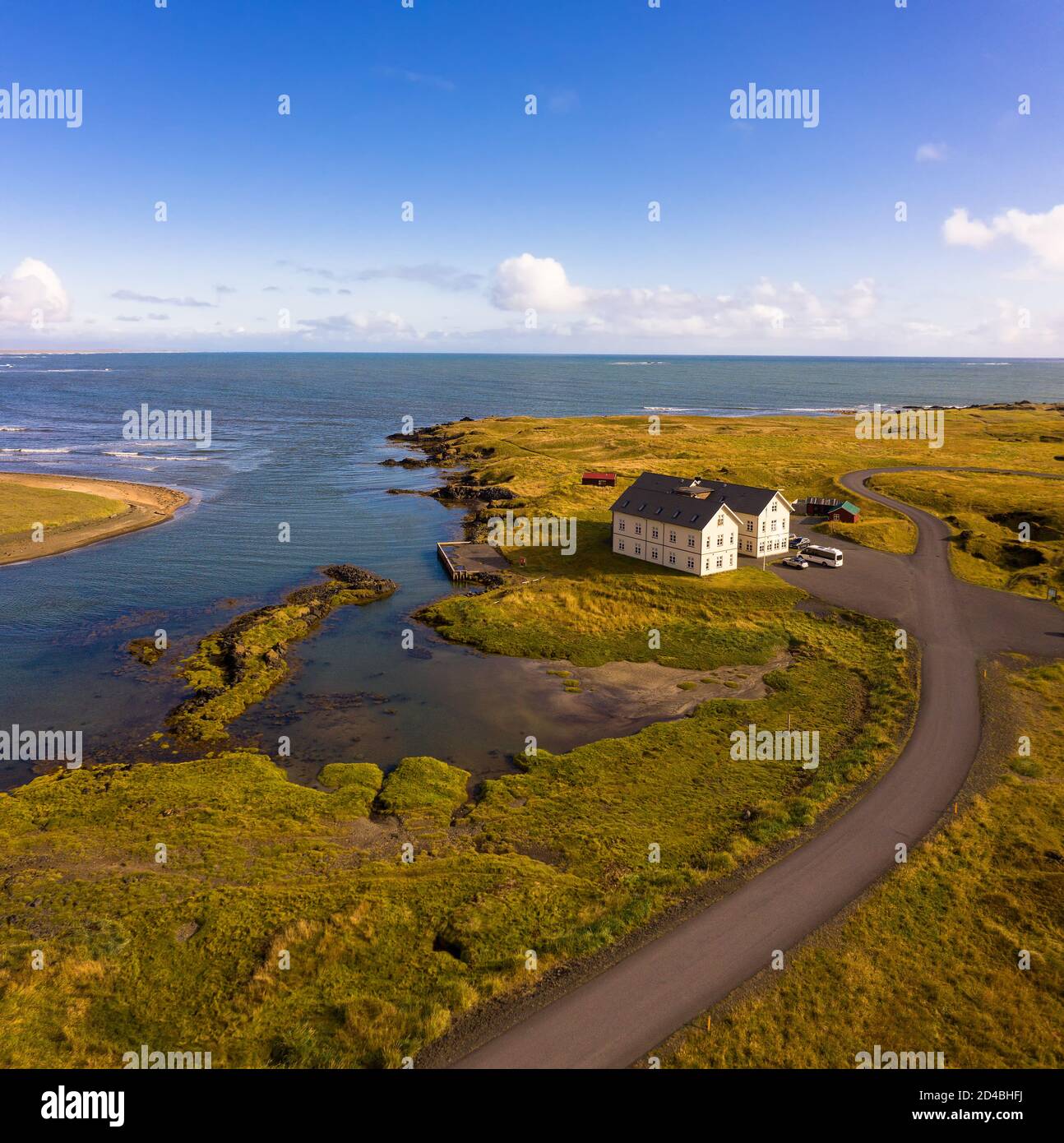 Fosshotel laguna glaciale con un ristorante situato sulla circonvallazione in Islanda Foto Stock